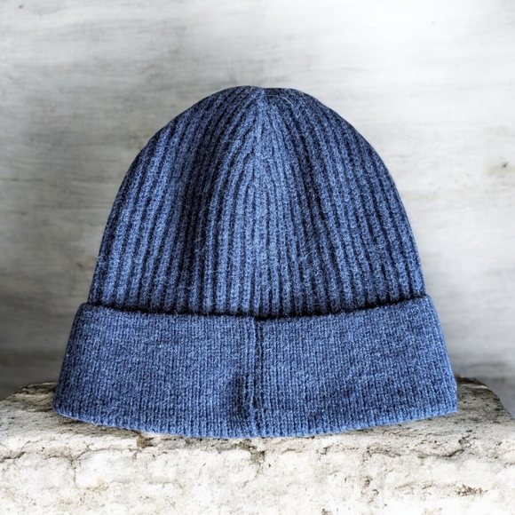 Classic Blue Ribbed Beanie - Picture 2 of 3